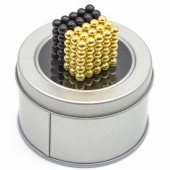 Куб из магнитных шариков 5 мм (золотисто-черный), 125 элементов