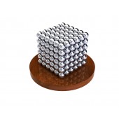 Куб из магнитных шариков 3 мм, серебряный